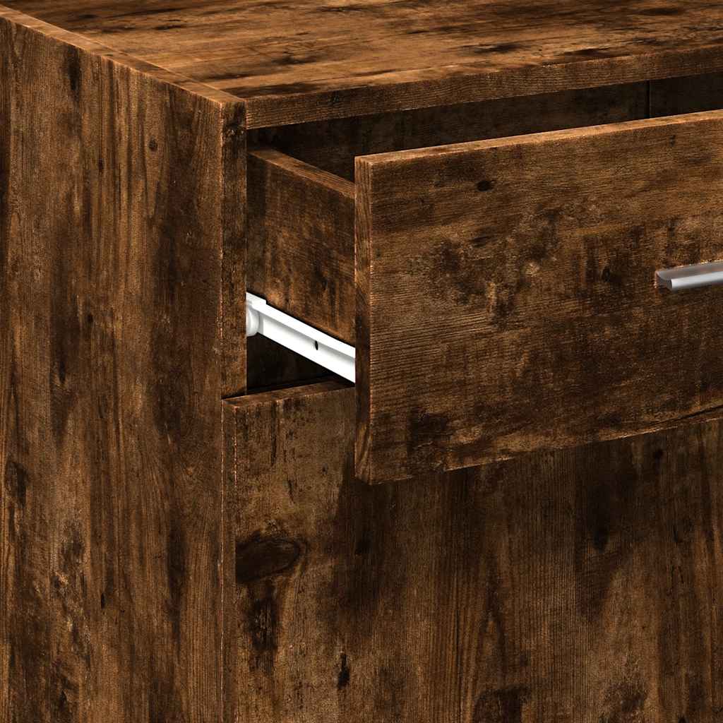 Side cabinet, smoked oak, 45x42.5x93cm, engineered wood