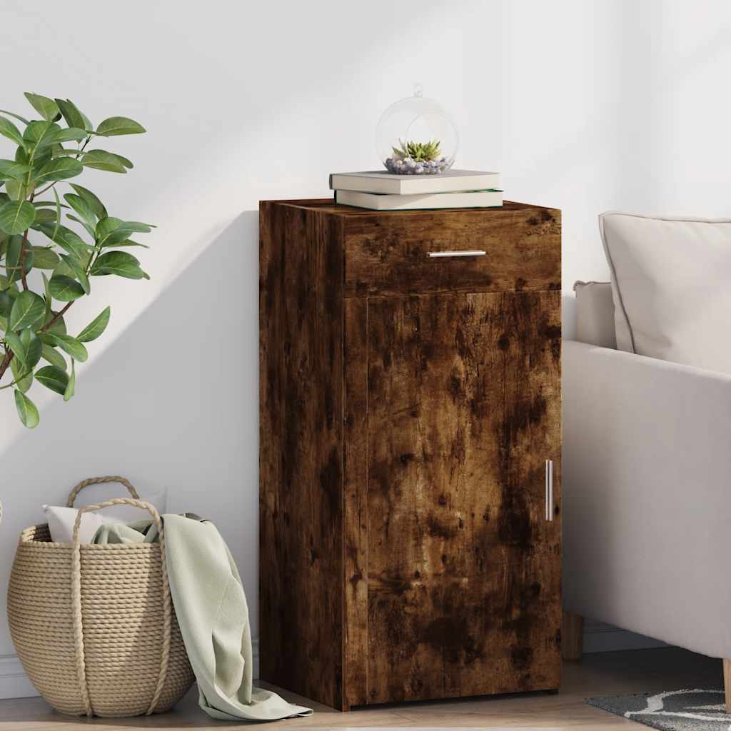 Side cabinet, smoked oak, 45x42.5x93cm, engineered wood