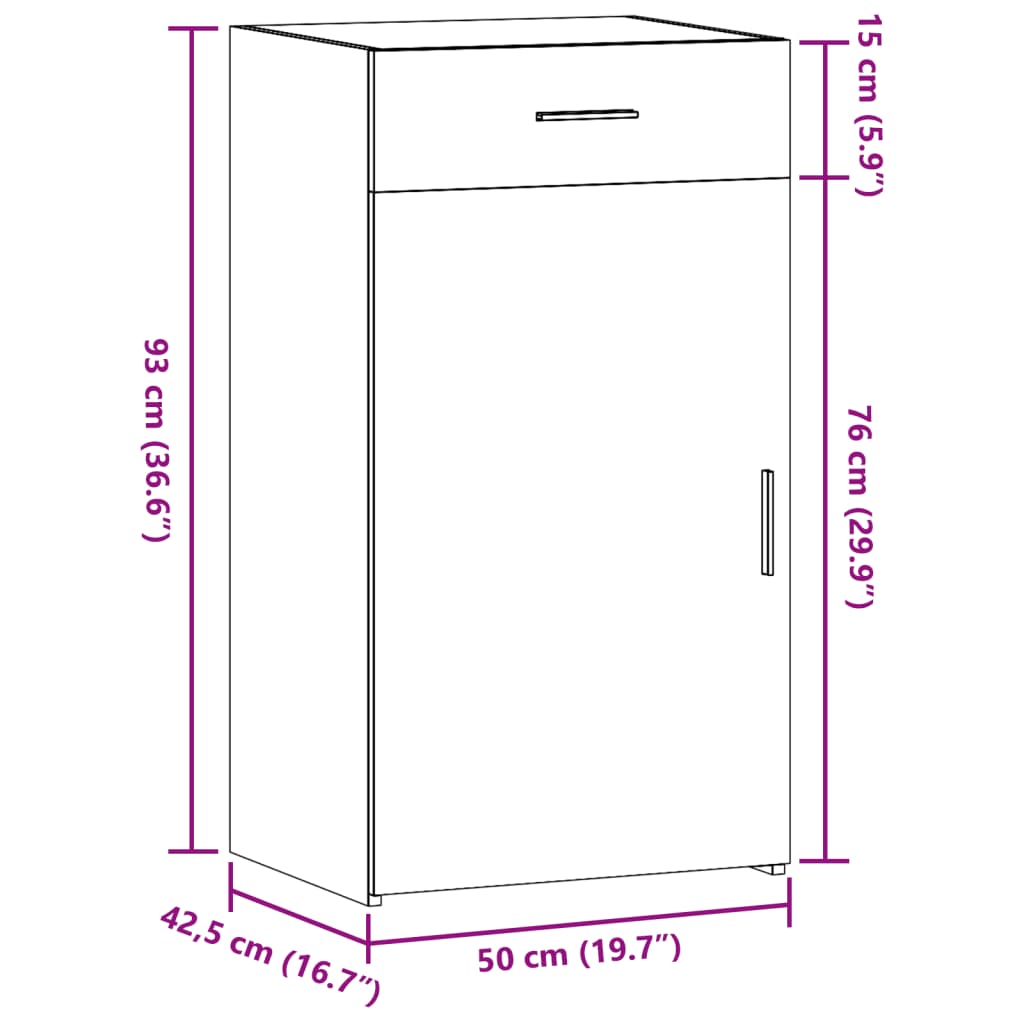 Sideboard, concrete grey, 50x42.5x93cm, engineered wood
