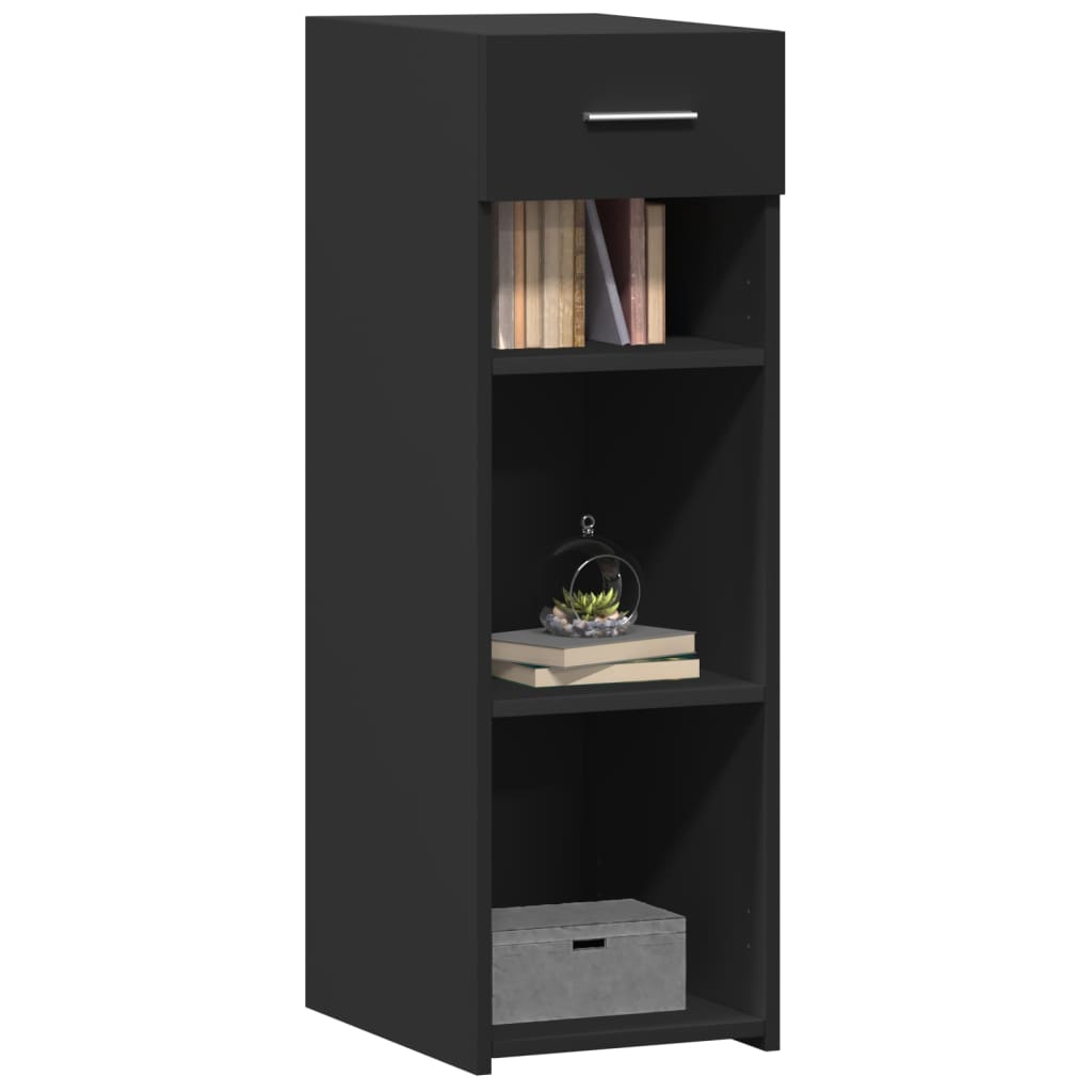 Side cabinet, black, 30x42.5x93cm, engineered wood