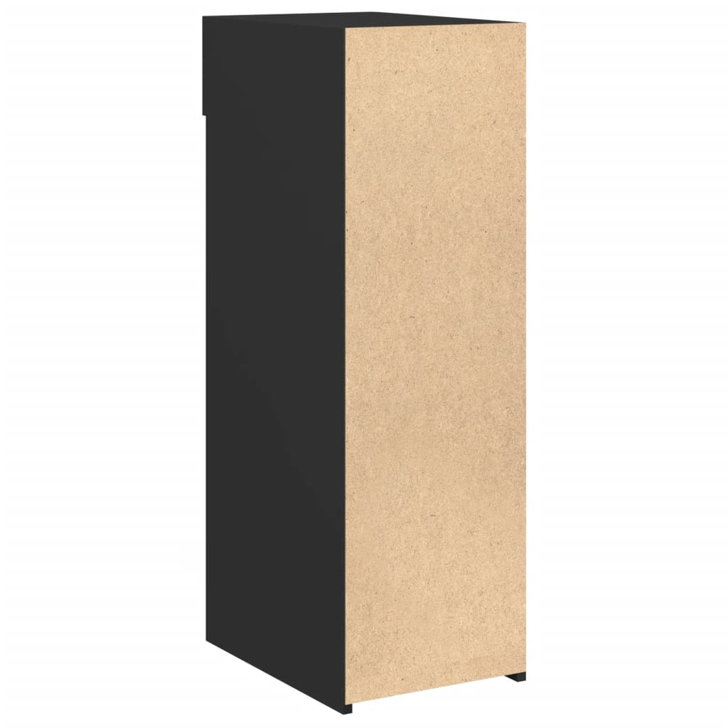 Side cabinet, black, 30x42.5x93cm, engineered wood