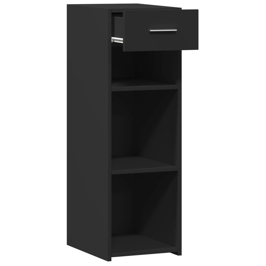 Side cabinet, black, 30x42.5x93cm, engineered wood