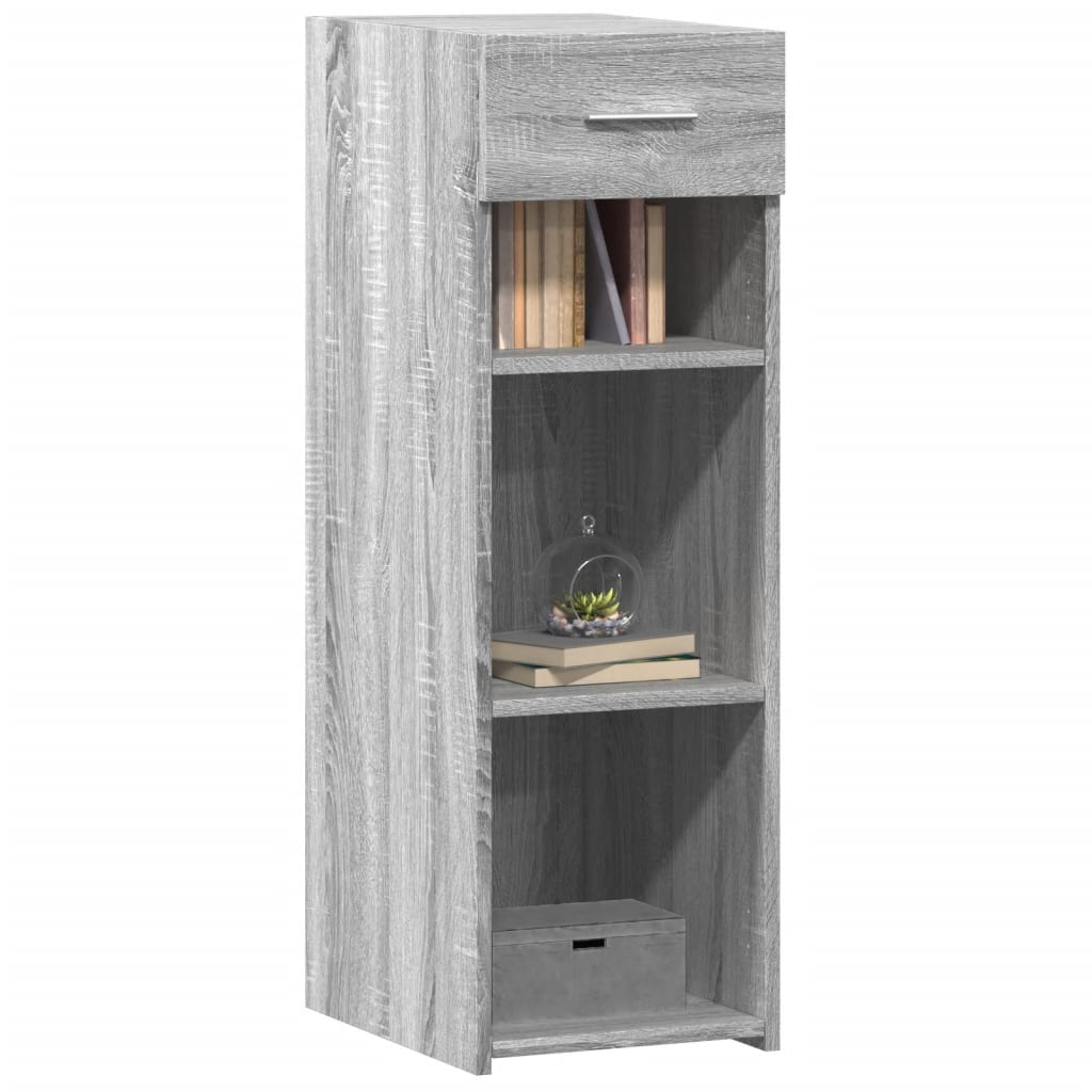 Sideboard, grey oak, 30x42.5x93cm, engineered wood