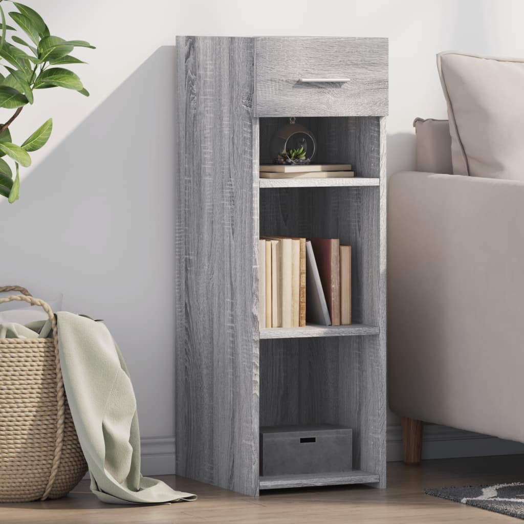 Sideboard, grey oak, 30x42.5x93cm, engineered wood
