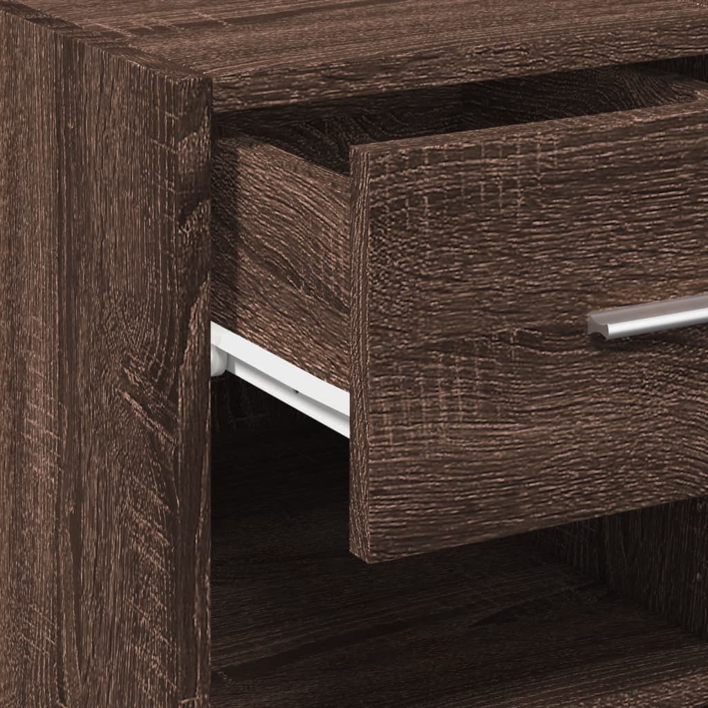 Side cabinet, brown oak, 40x42.5x93cm, engineered wood