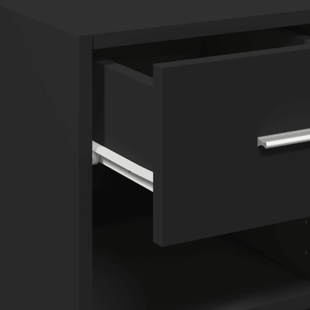 Sideboard, black, 45x42.5x93cm, engineered wood