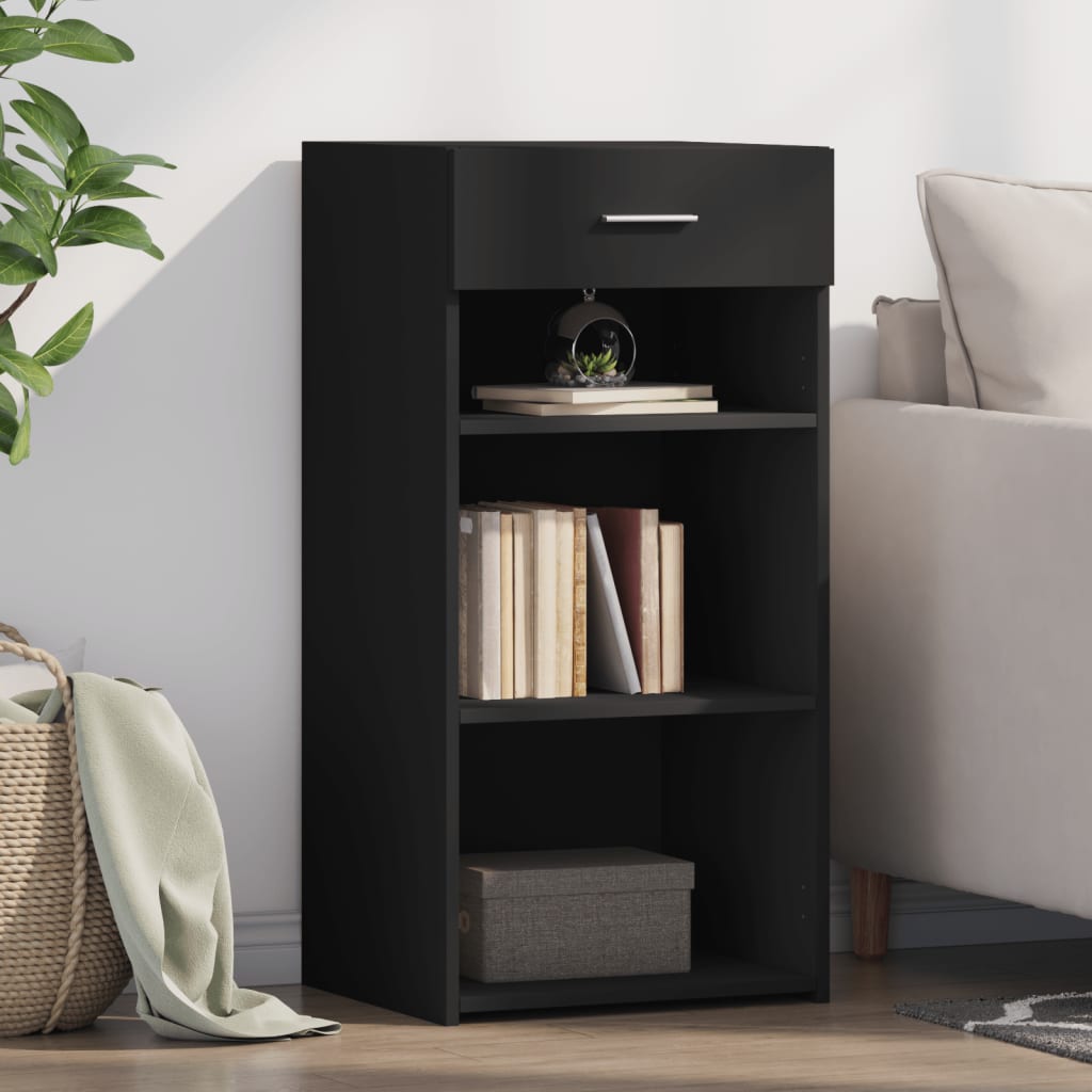 Sideboard, black, 45x42.5x93cm, engineered wood