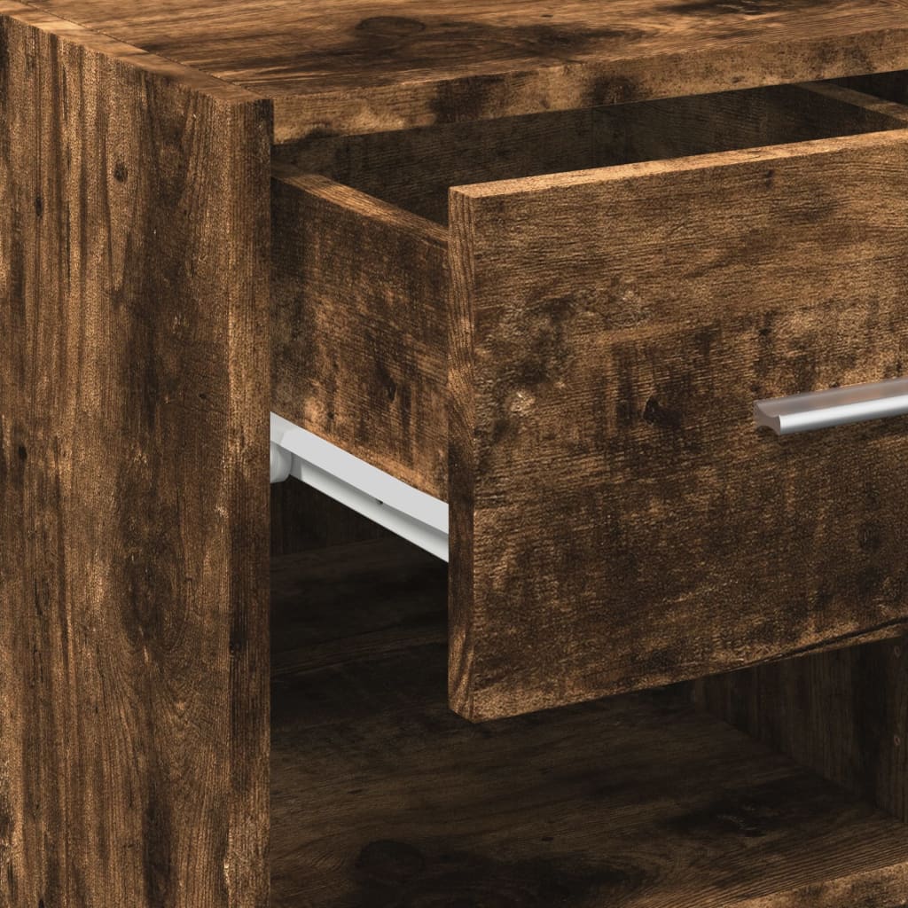 Side cabinet, smoked oak, 45x42.5x93cm, engineered wood