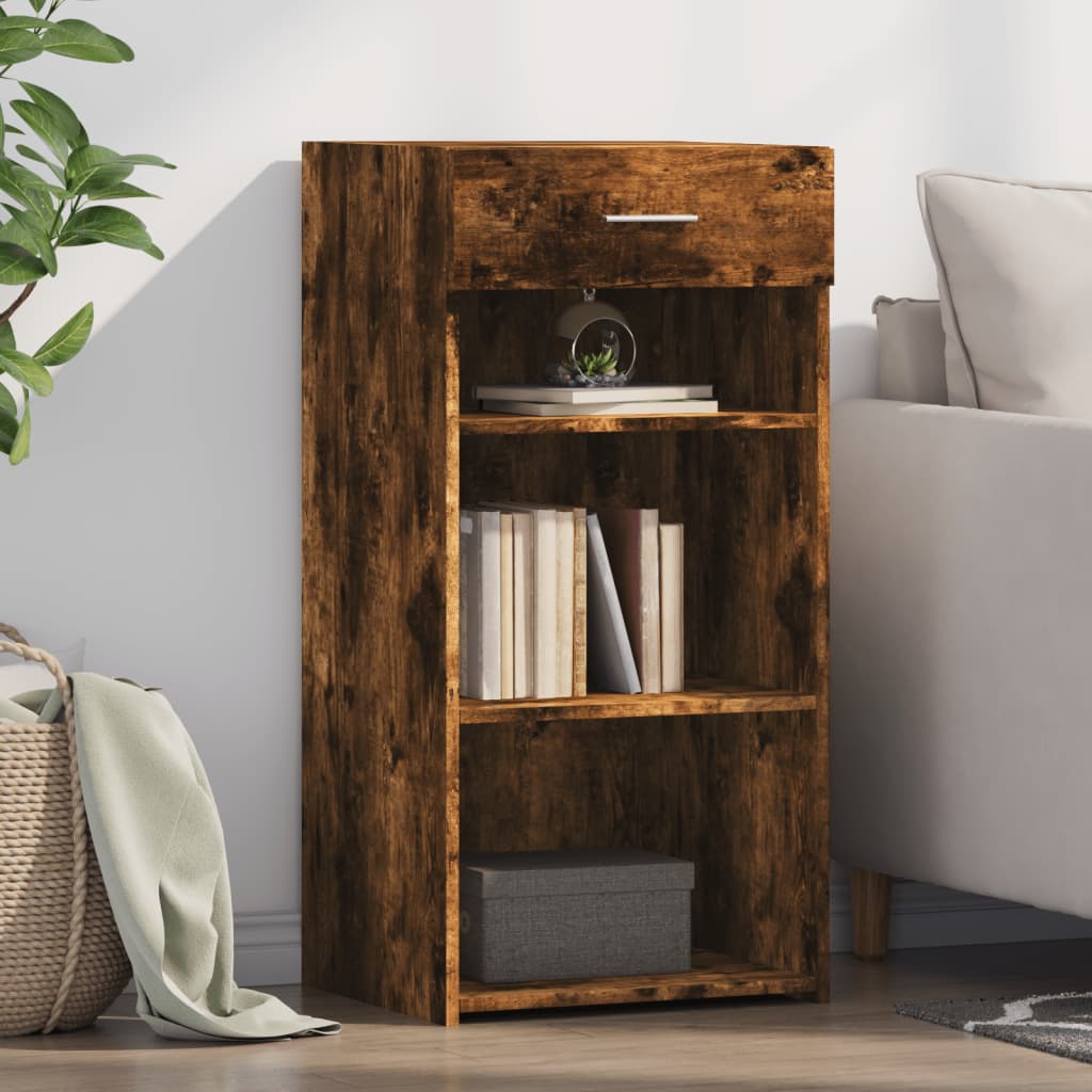 Side cabinet, smoked oak, 45x42.5x93cm, engineered wood