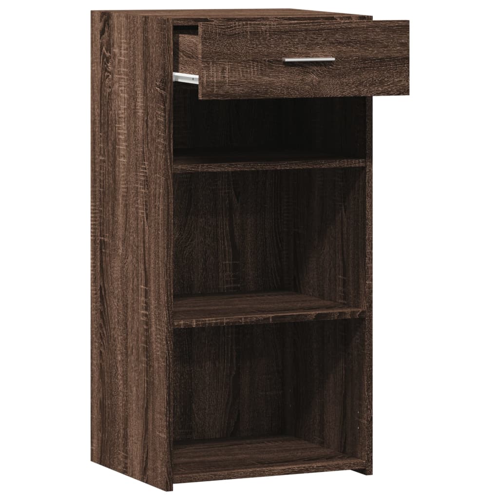 Side cabinet, brown oak, 45x42.5x93cm, engineered wood