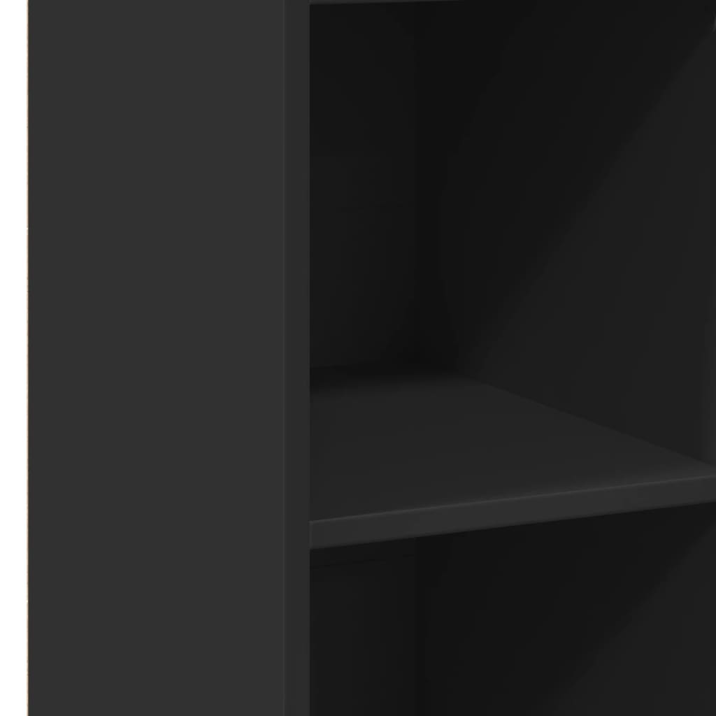 Chest of drawers, black, 30x41x124cm, engineered wood