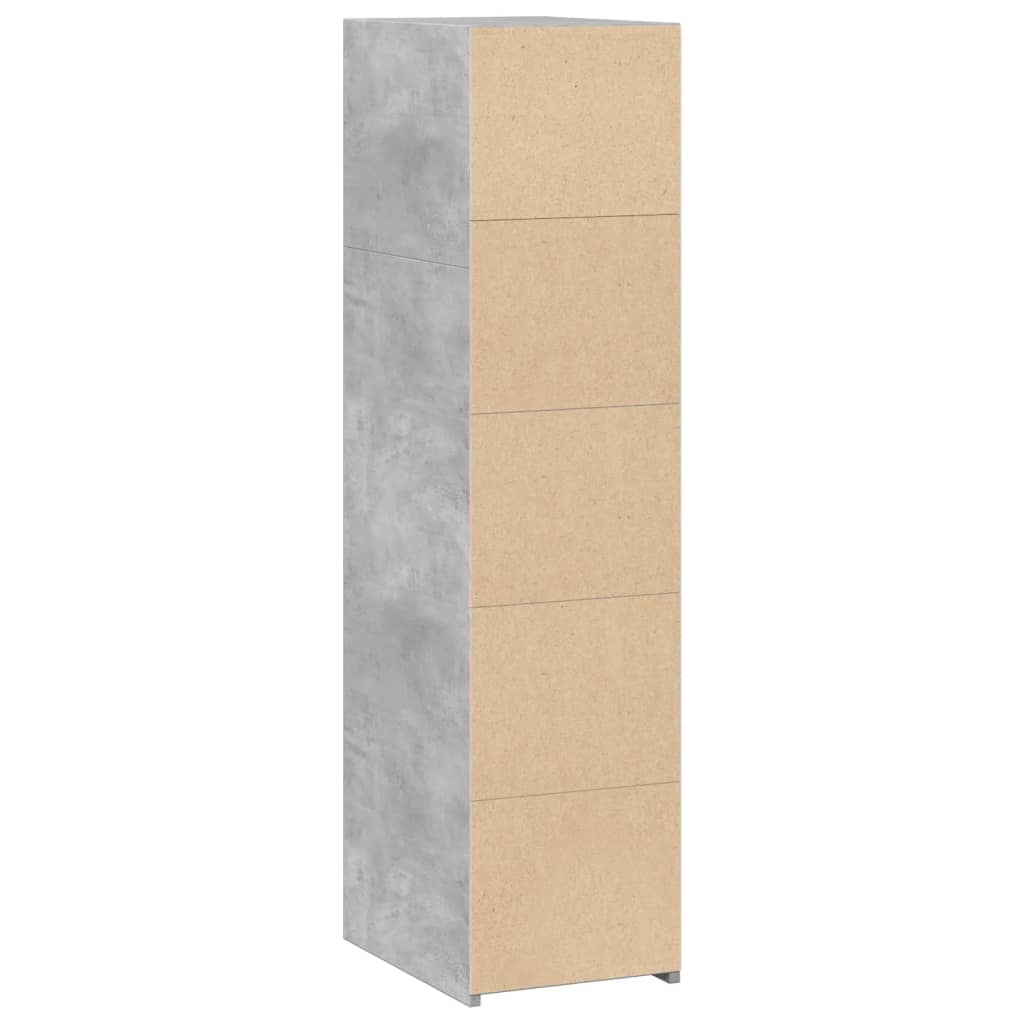 Kumode, betona pelēka krāsa, 30x41x124cm, apstrādāta koksne