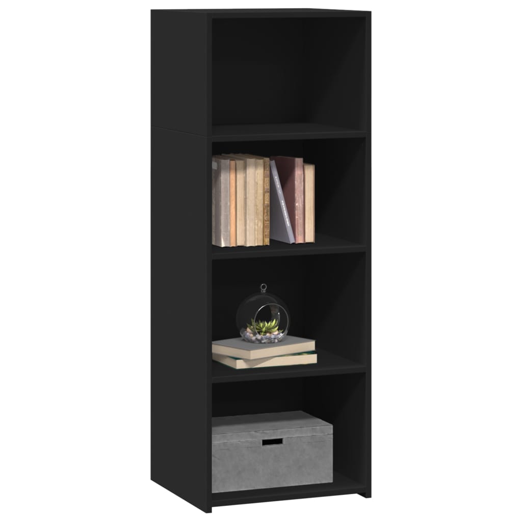 Chest of drawers, black, 45x41x124cm, engineered wood