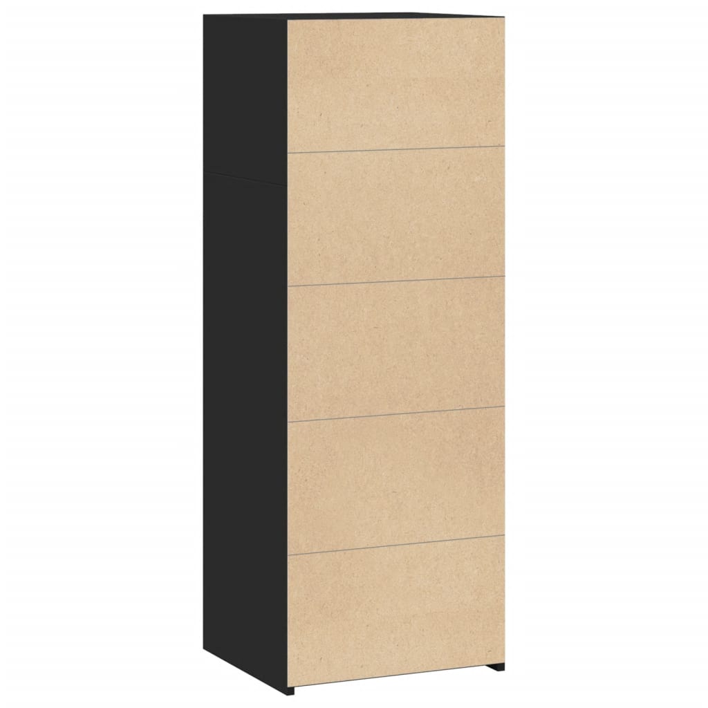 Chest of drawers, black, 45x41x124cm, engineered wood