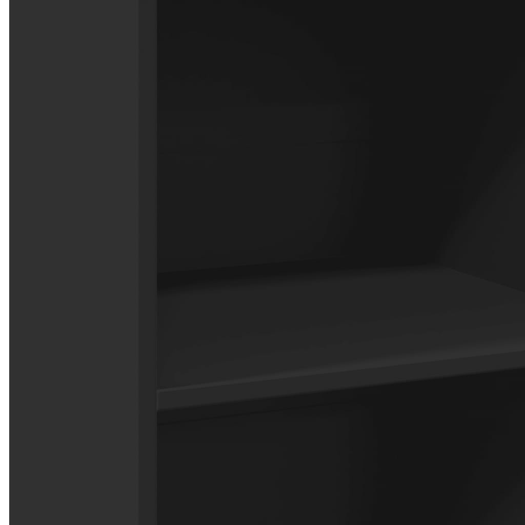Chest of drawers, black, 45x41x124cm, engineered wood