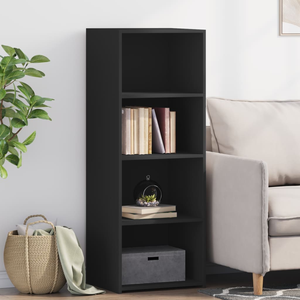 Chest of drawers, black, 45x41x124cm, engineered wood
