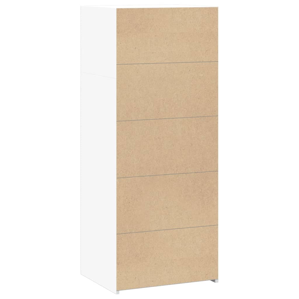 Chest of drawers, white, 50x41x124cm, engineered wood