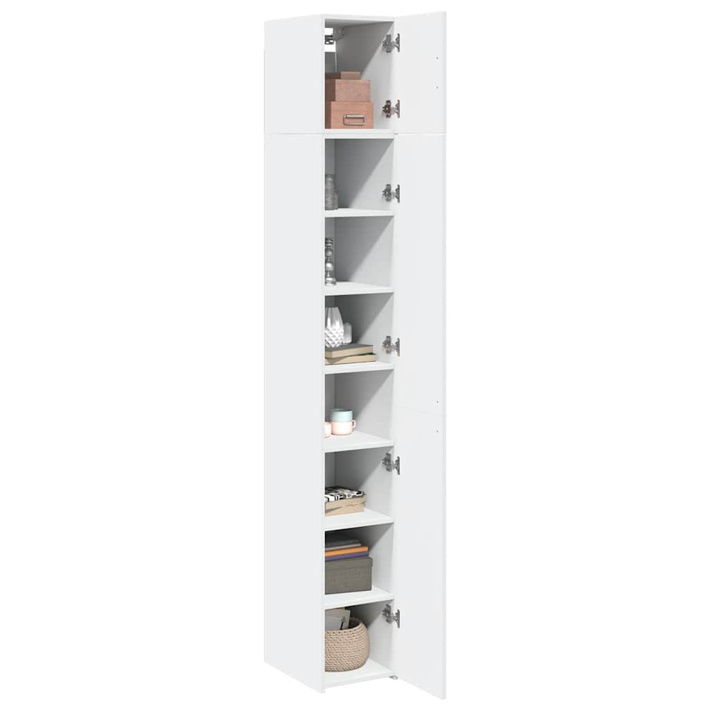 Narrow storage cabinet, white, 30x42.5x225cm, wood