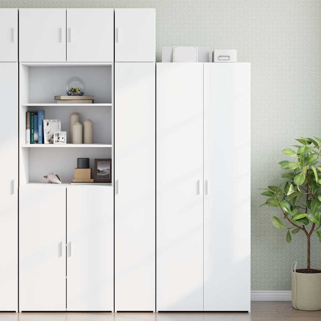 Narrow storage cabinet, white, 30x42.5x225cm, wood