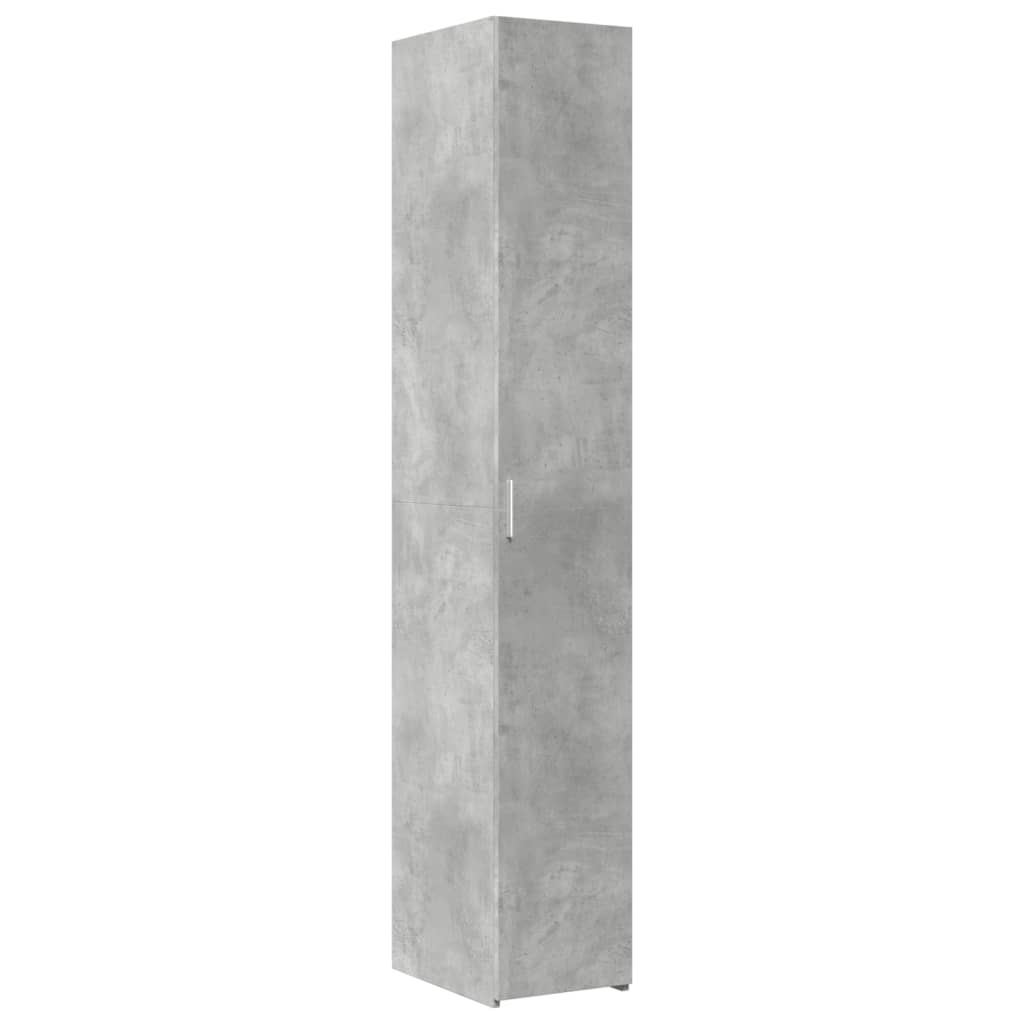 Šaurs skapis mantām, betona pelēks, 30x42,5x225cm, koks