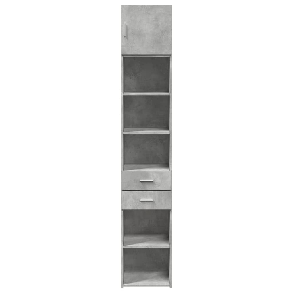 Narrow storage cabinet, concrete grey, 40x42.5x225cm, wood