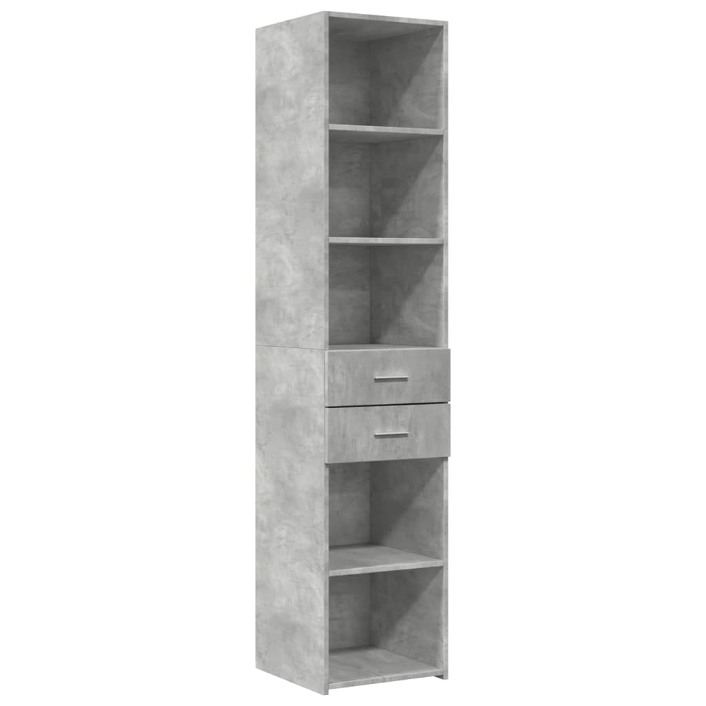 Narrow storage cabinet, concrete grey, 40x42.5x225cm, wood