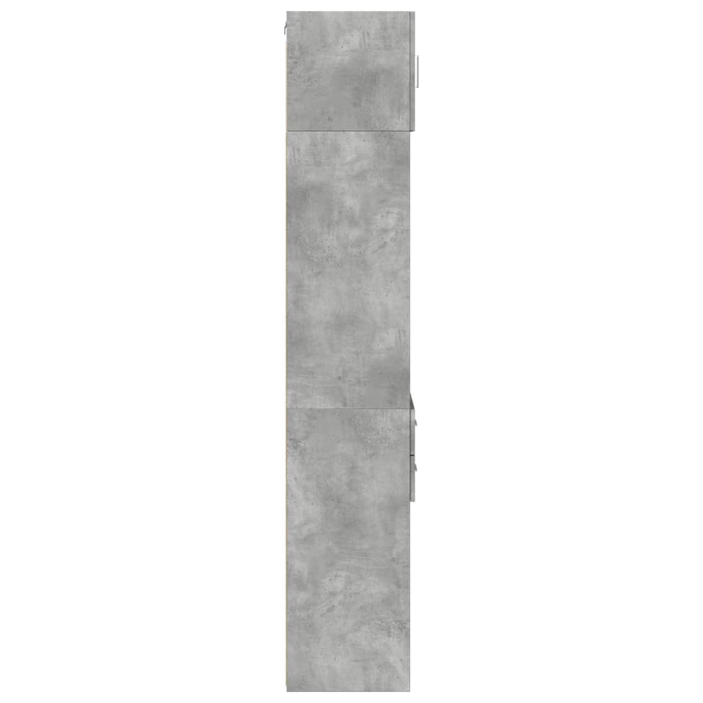 Narrow storage cabinet, concrete grey, 40x42.5x225cm, wood
