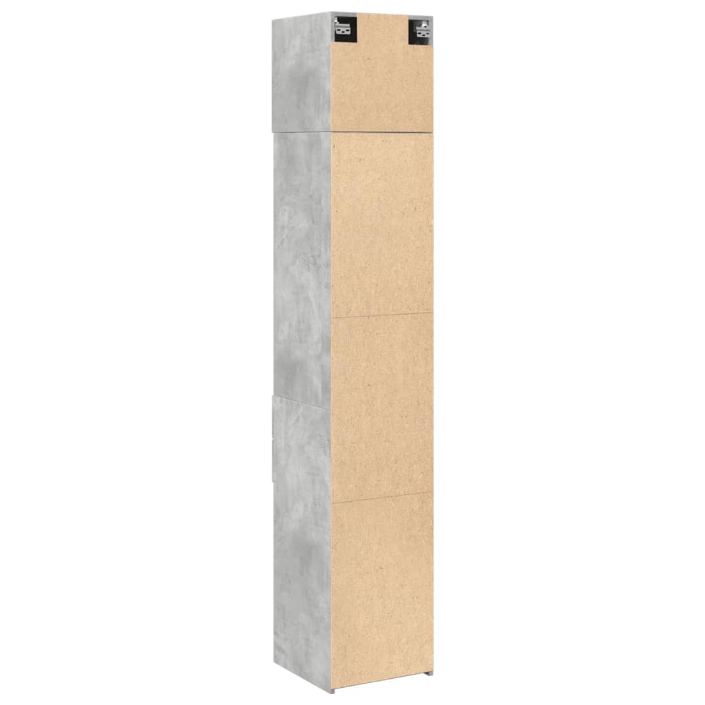 Narrow storage cabinet, concrete grey, 40x42.5x225cm, wood