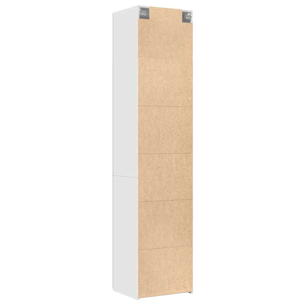 Narrow storage cabinet, white, 50x42.5x225cm, wood