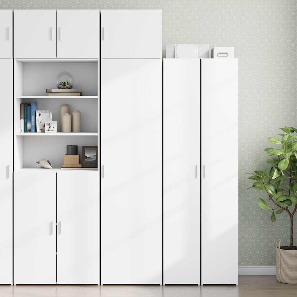 Narrow storage cabinet, white, 50x42.5x225cm, wood