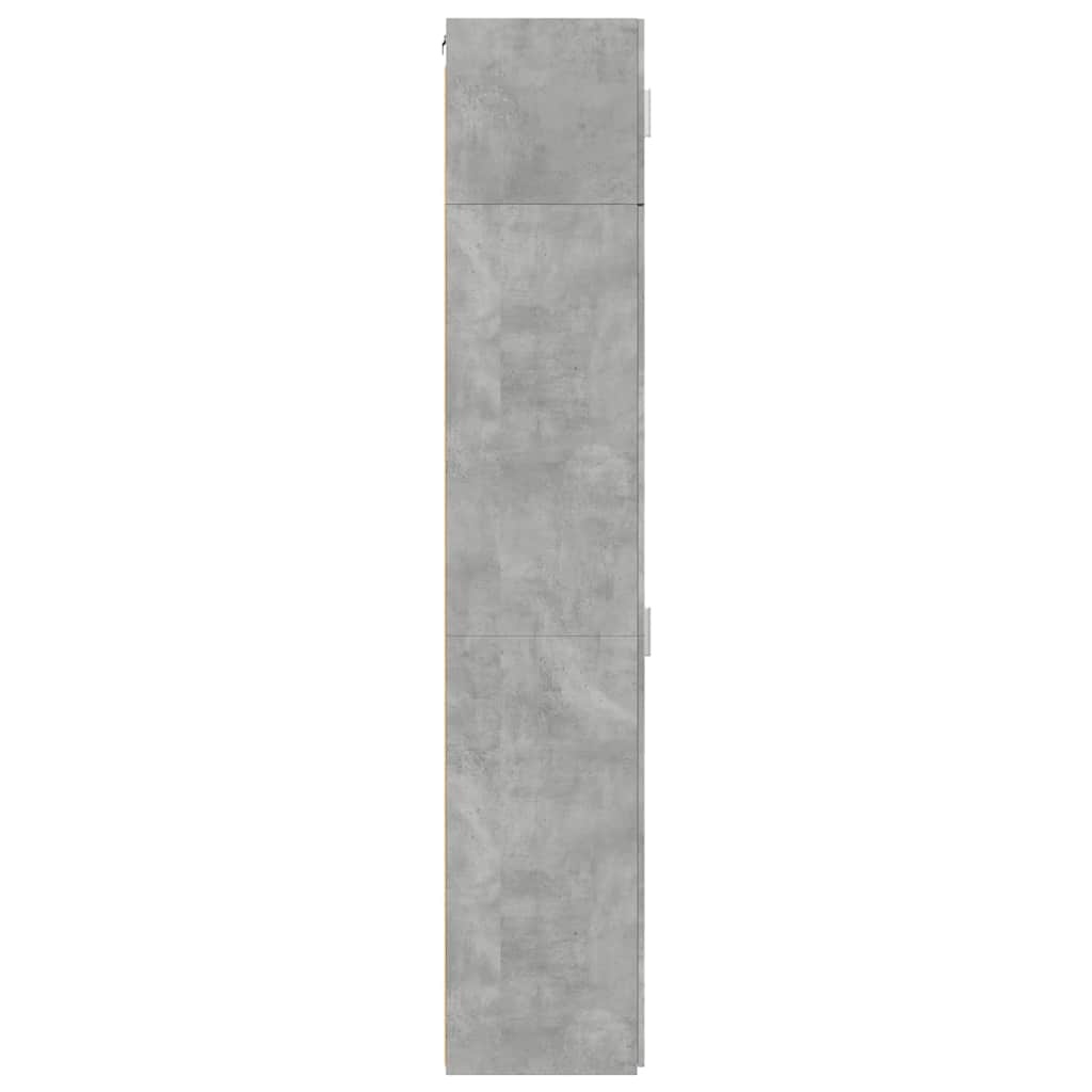 Siaura spintelė daiktams, betono pilka, 50x42,5x225cm, mediena