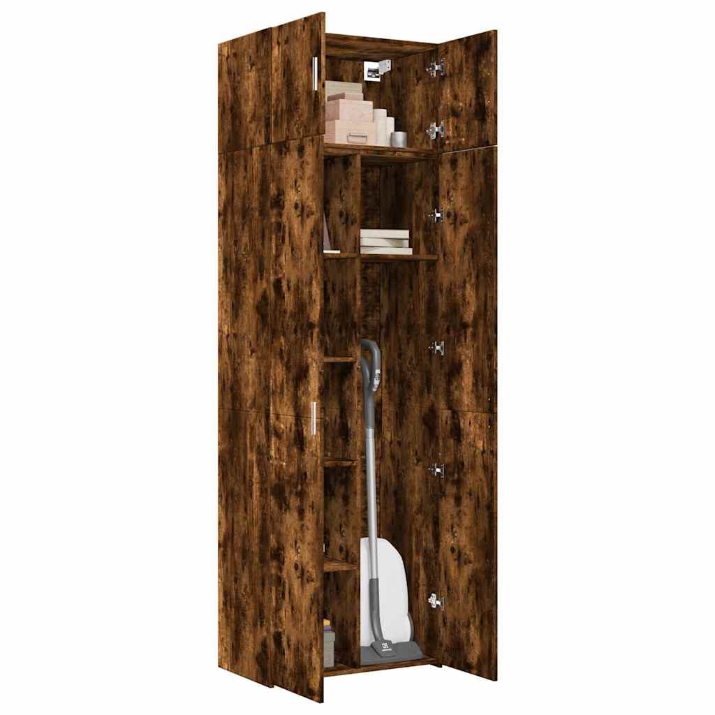 Smoked storage cabinet, 70x42.5x225cm, processed wood