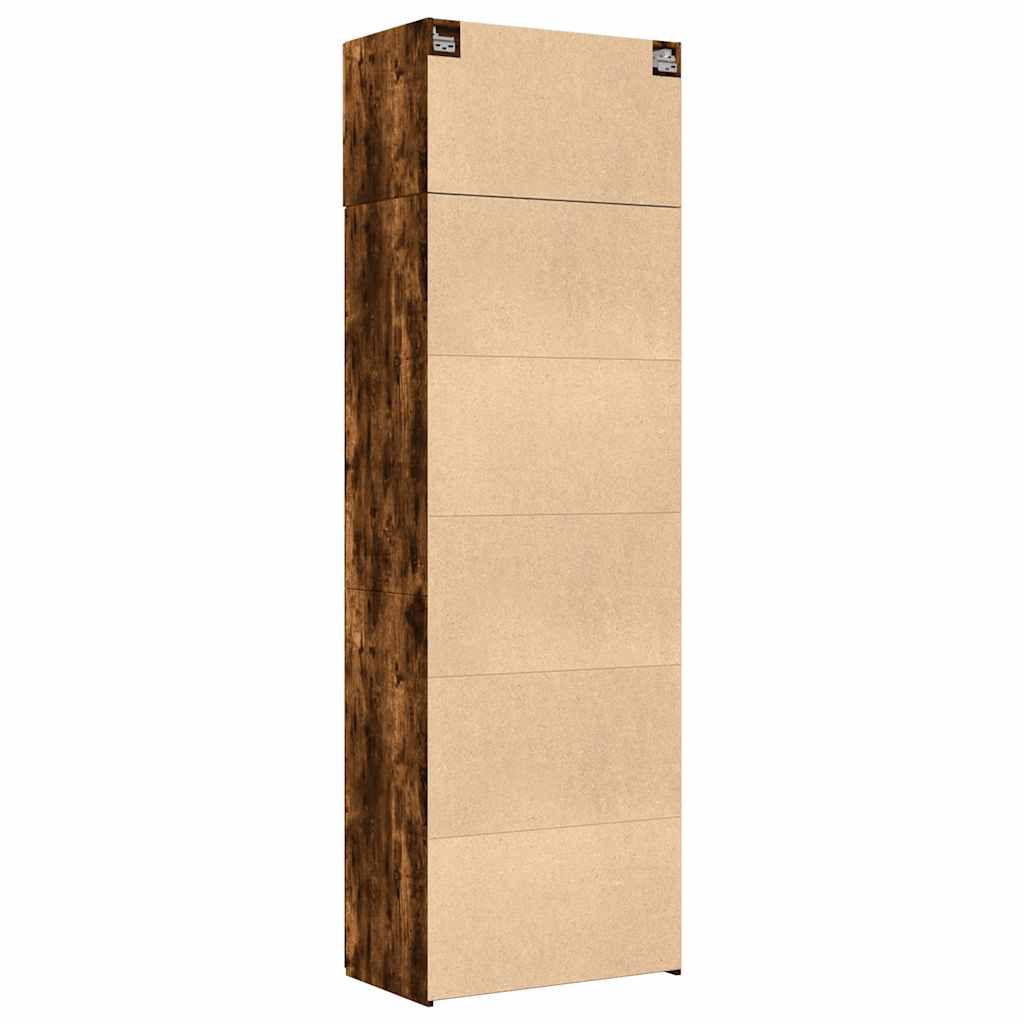 Smoked storage cabinet, 70x42.5x225cm, processed wood