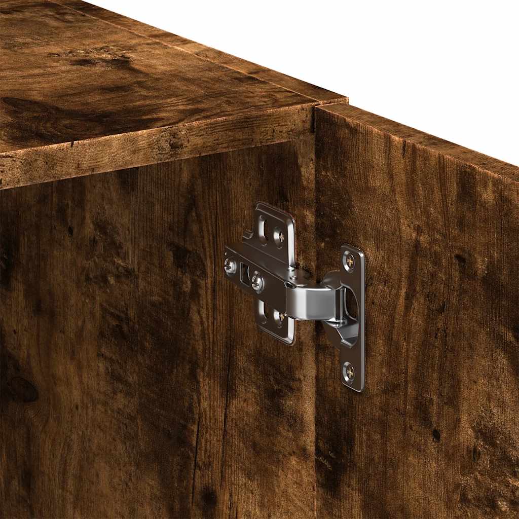 Smoked storage cabinet, 70x42.5x225cm, processed wood