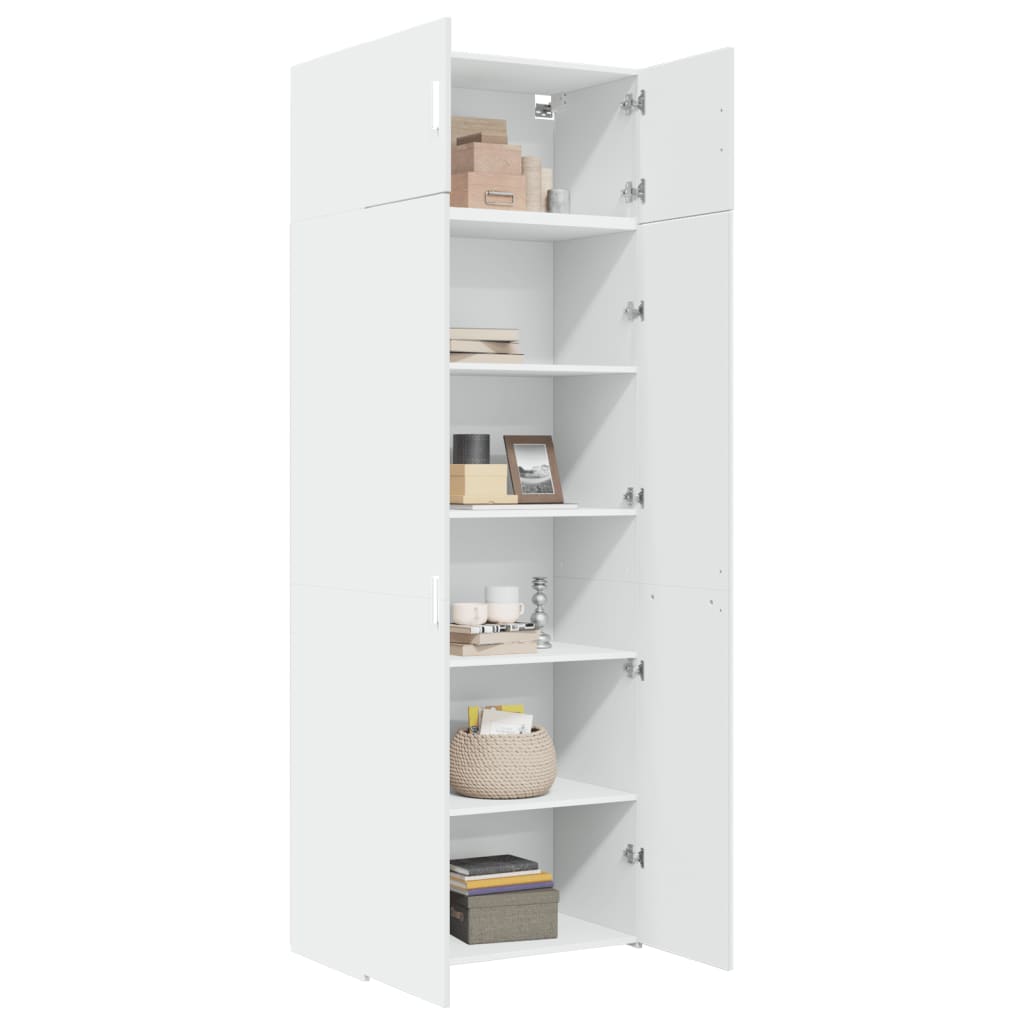 Cabinet, white, 80x42.5x225cm, engineered wood