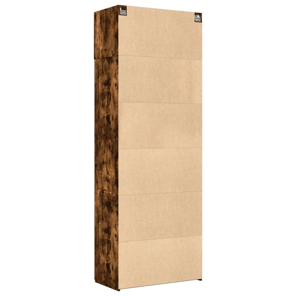 Skapis mantām, dūmu pelēks, 80x42,5x225cm, apstrādāta koksne