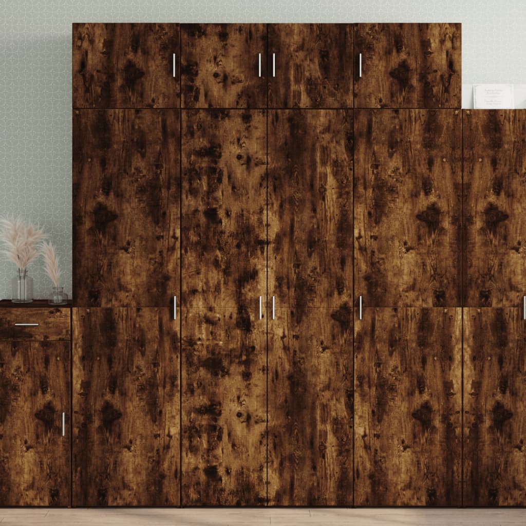 Skapis mantām, dūmu pelēks, 80x42,5x225cm, apstrādāta koksne