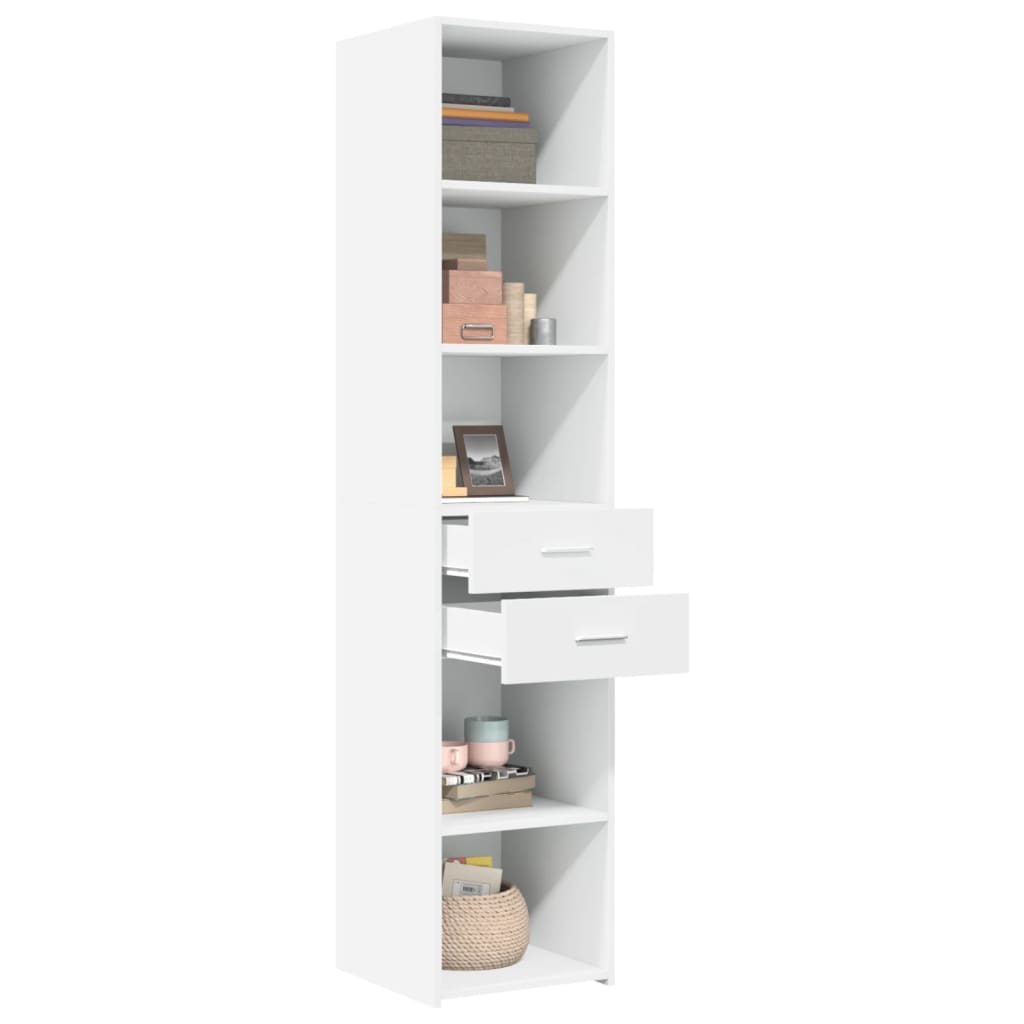 Chest of drawers, white, 40x42.5x185cm, engineered wood