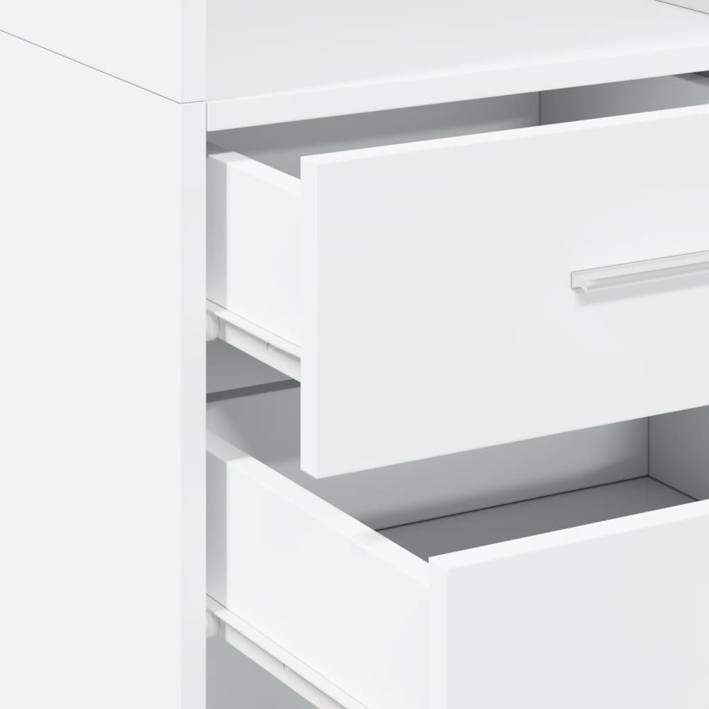 Chest of drawers, white, 40x42.5x185cm, engineered wood