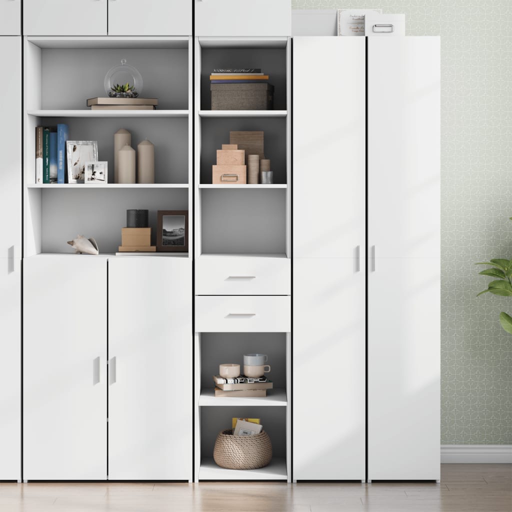 Chest of drawers, white, 40x42.5x185cm, engineered wood