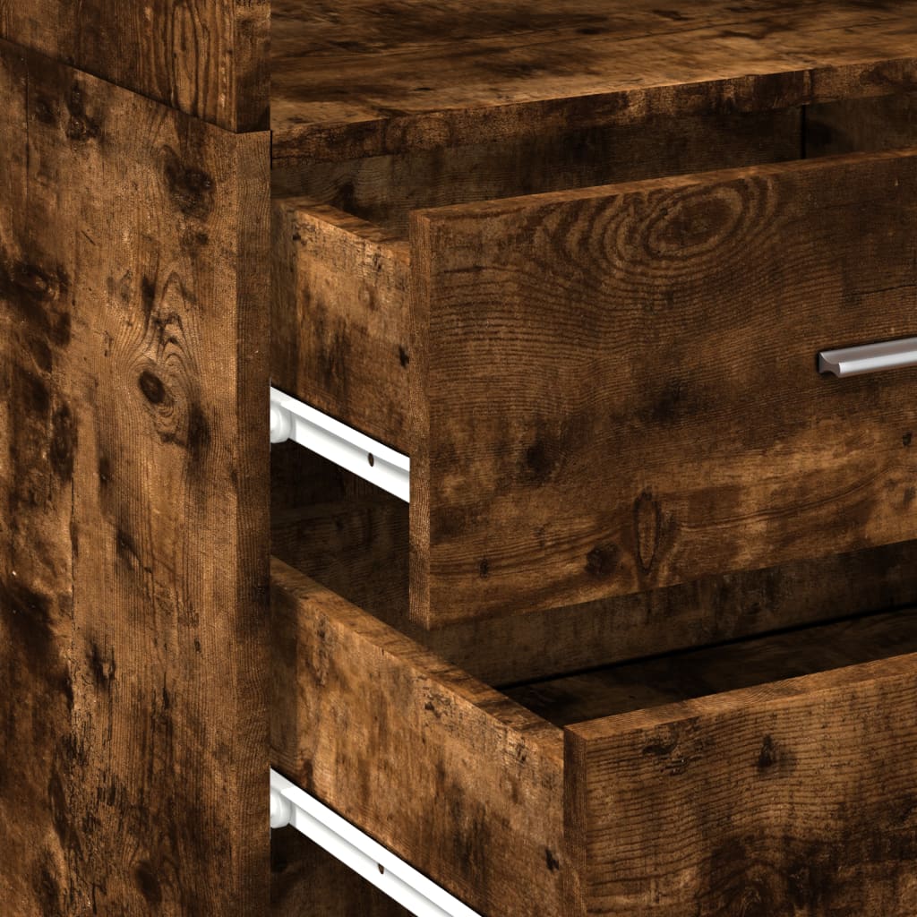 Chest of drawers, smoky oak, 45x42.5x185cm, engineered wood