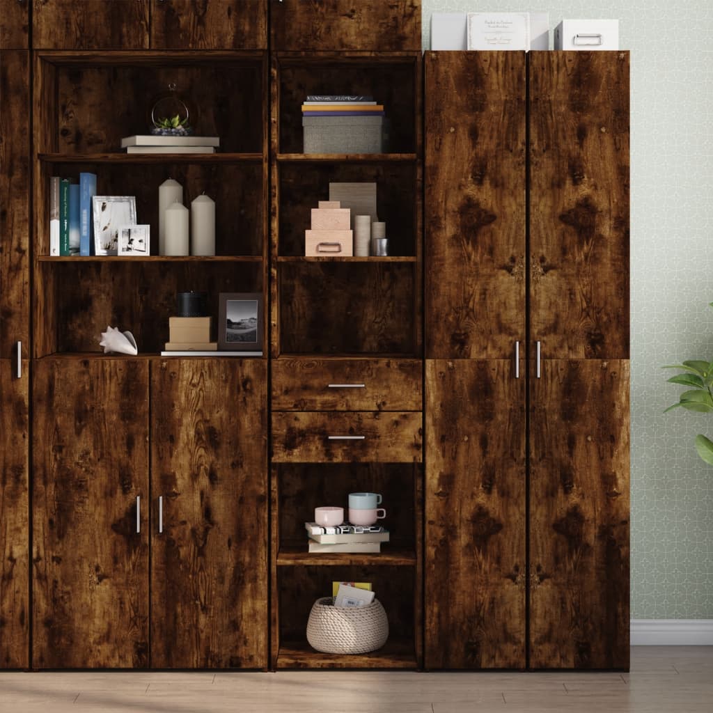 Chest of drawers, smoky oak, 45x42.5x185cm, engineered wood