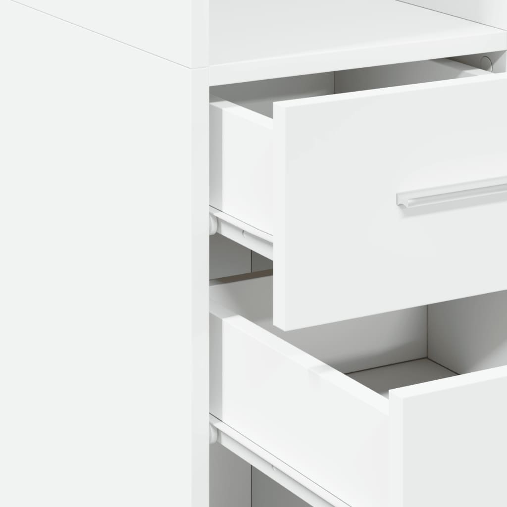 Chest of drawers, white, 50x42.5x185cm, engineered wood