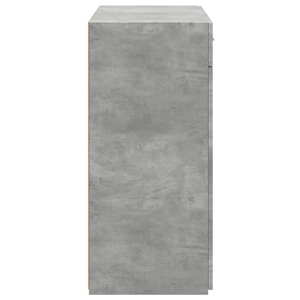 Šoninė spintelė, betono pilka, 80x42,5x93cm, apdirbta mediena