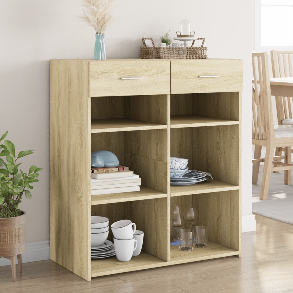 Sideboard, Sonoma oak, 80x42.5x93cm, engineered wood