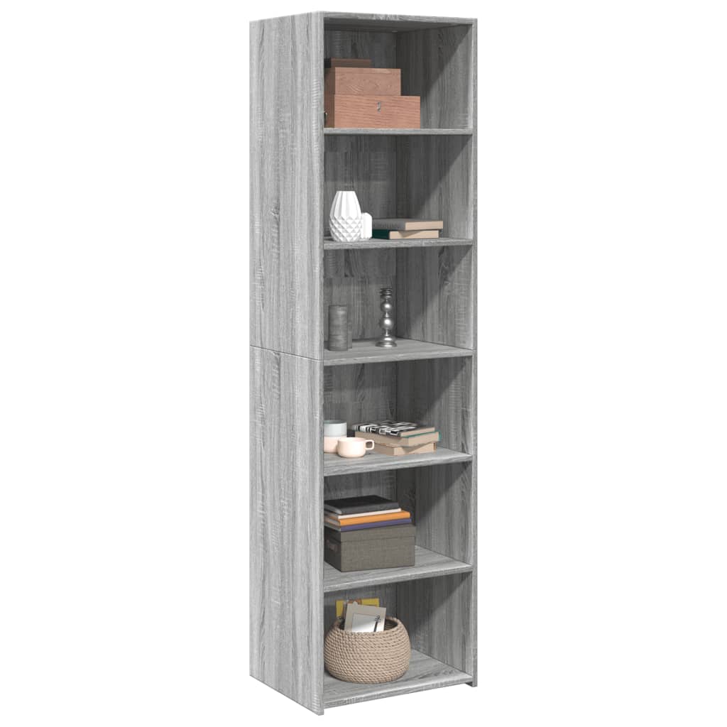 Chest of drawers, grey oak, 50x41x185cm, engineered wood