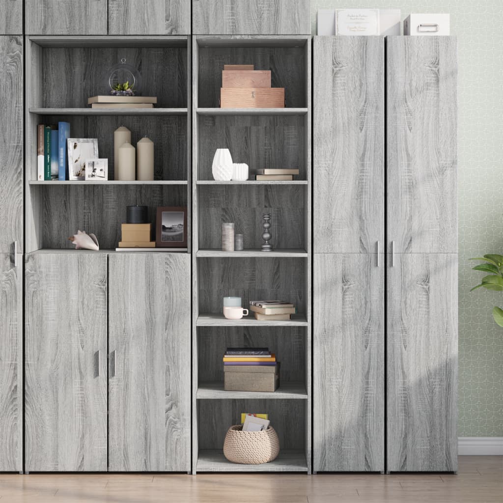 Chest of drawers, grey oak, 50x41x185cm, engineered wood