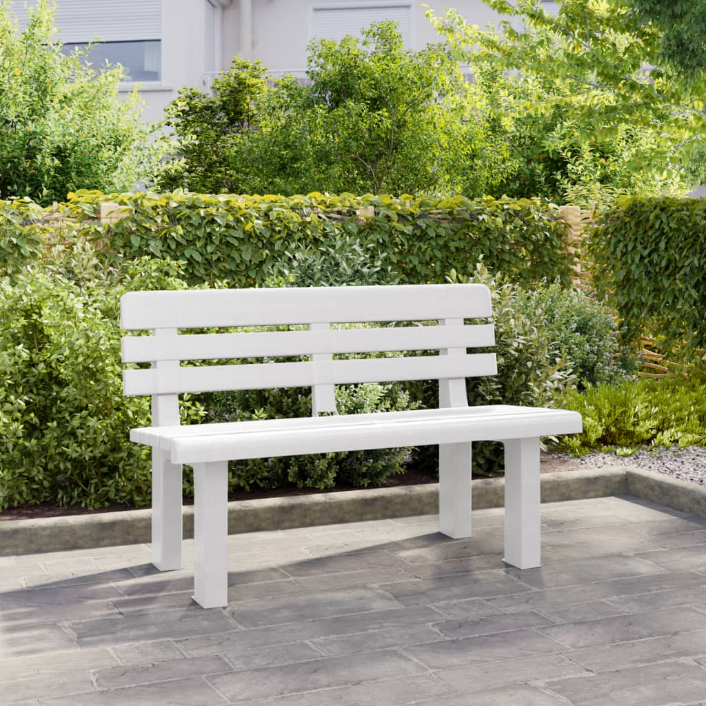 Garden bench, white, 110x52x71cm, polypropylene