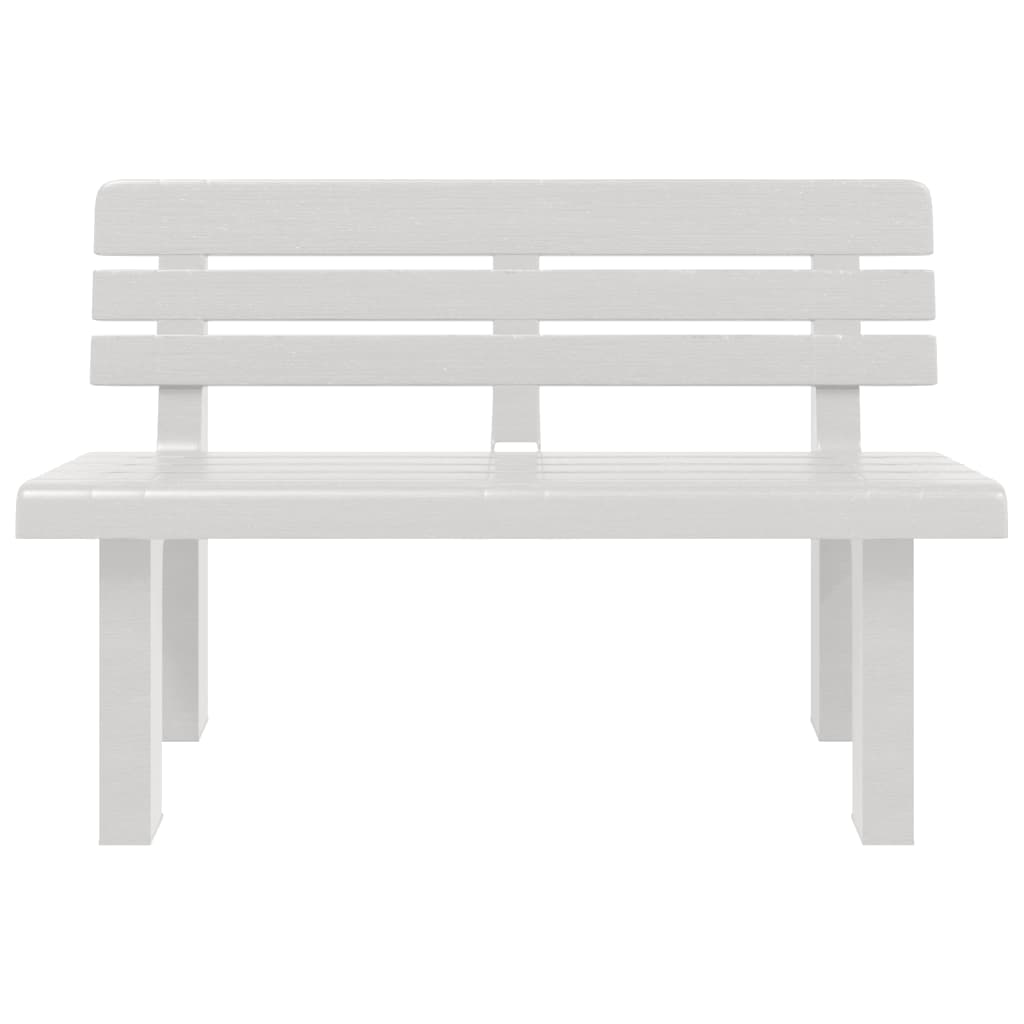 Garden bench, white, 110x52x71cm, polypropylene