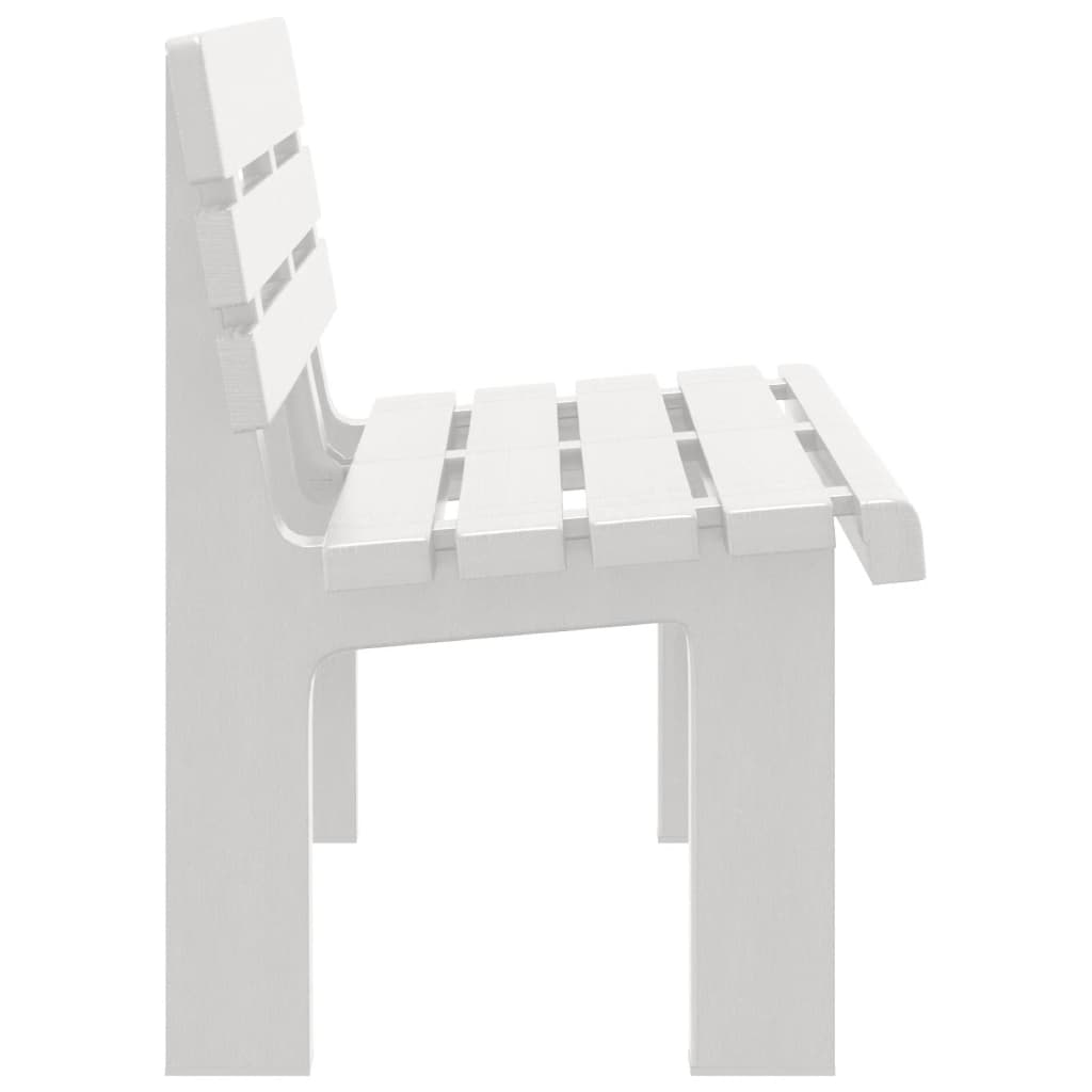 Garden bench, white, 110x52x71cm, polypropylene